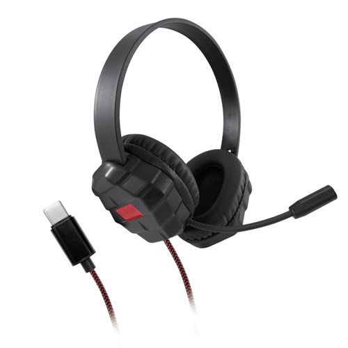 Shintaro Rugged Kids Headset With Boom Microphone And USB-C Connector Black